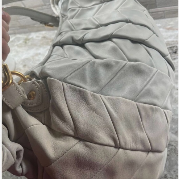 Miu Miu Nappa Leather Patchwork Light Blue Tote - Picture 10 of 11